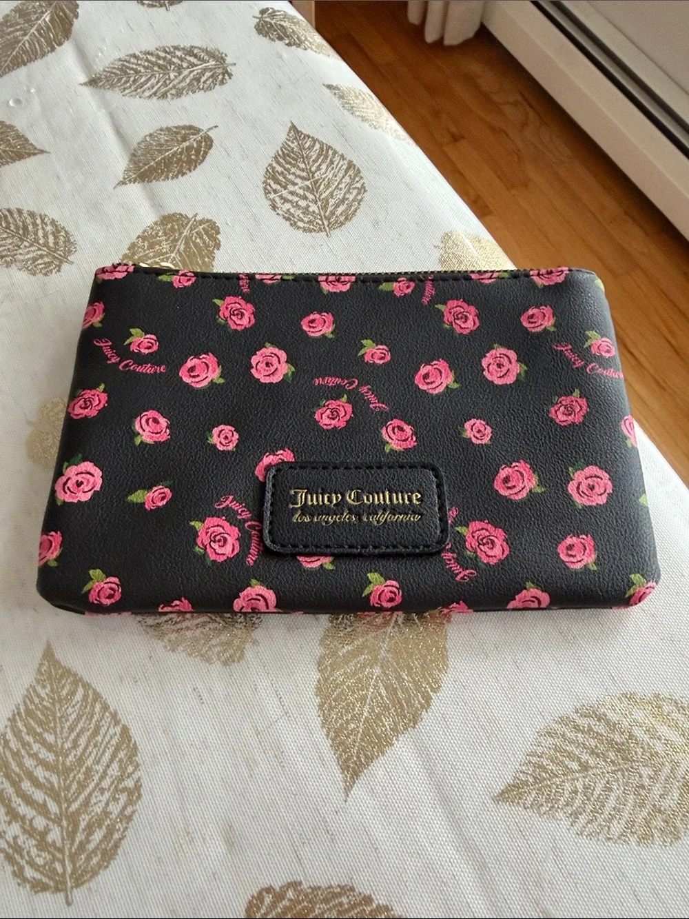 Juicy Couture Romantic Roses Black and floral Makeup Pouch
